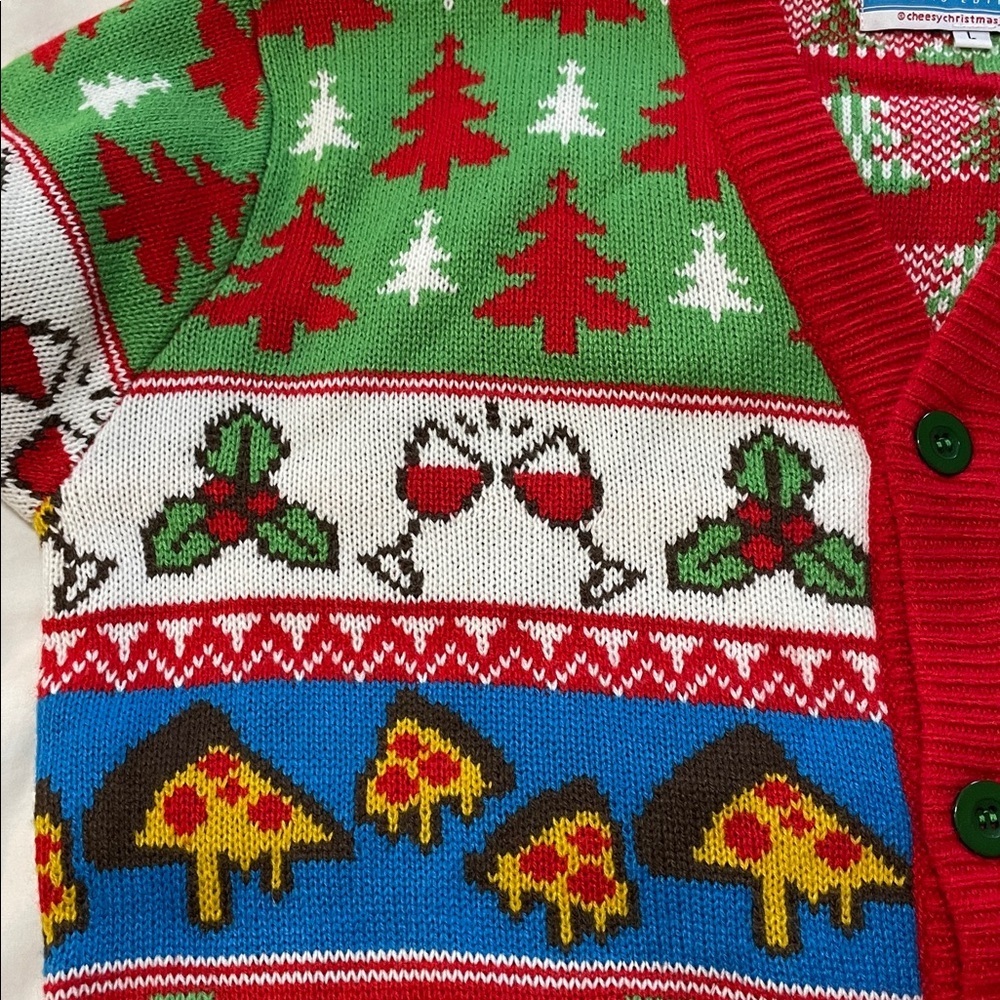 Cheesy | Christmas Jumpers |“Nightcap Before Christmas”|Cardigan |Size L |Unisex - Picture 15 of 16
